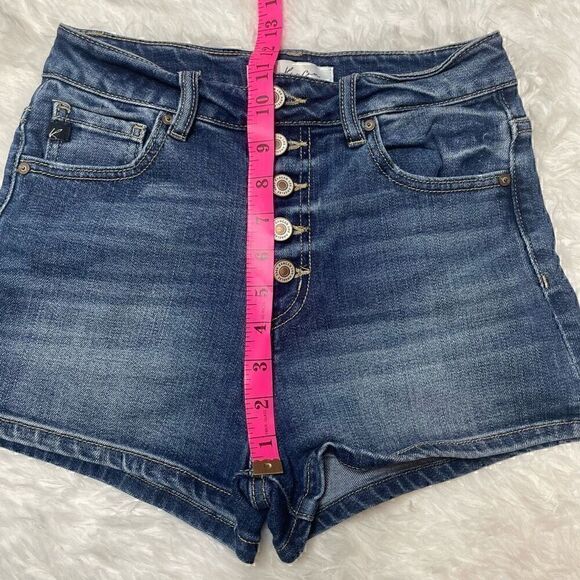 KanCan High Rise Blue Jean Shorts Button Fly Size 3 / 25 - Picture 4 of 9